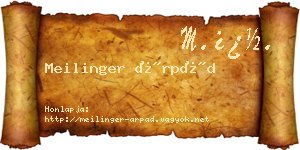 Meilinger Árpád névjegykártya